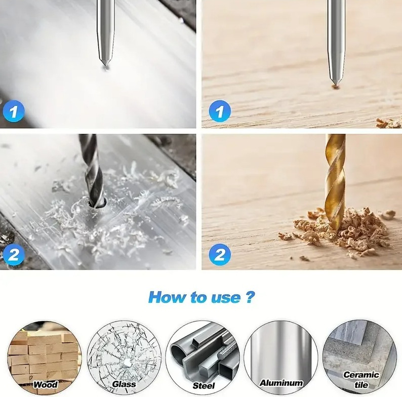 2pcs Heavy Duty Auto Center Punch Tool for Wood & Metal Drilling - NEW