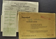 1951 Willys Jeep CJ-3A Universal Owners Envelope Inspection Report Carb Folder