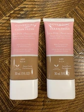 (2) Covergirl Clean Fresh Skin Milk Nourishing Foundation Sealed 600 Rich