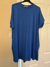 Womens Size 24/26 Blue Cover Up Summer Mini Dress New With Tags