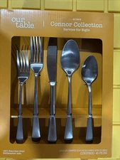 Our Table Connor Collection 45 Pce Stainless Service For 8 Glossy Hostess Set