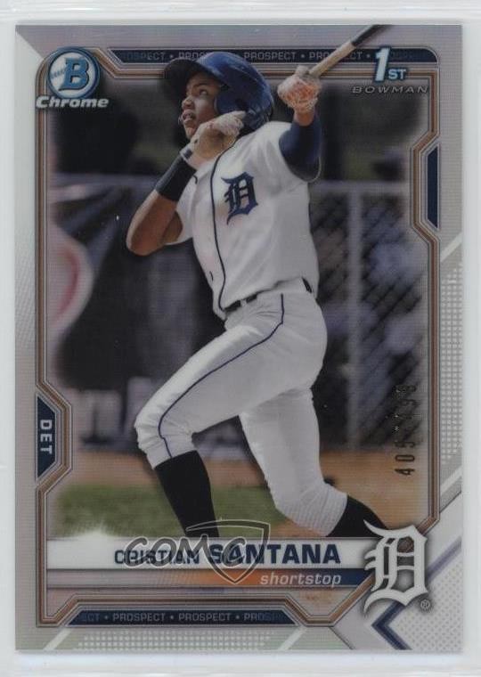 2021 Bowman Chrome Prospects Refractor 405/499 Cristian Santana #BCP-186 12g7