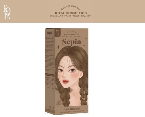 KOTA Hair Color Natural Organic Cream Extract 100g Ash Brown Sepia - Picture 1 of 5