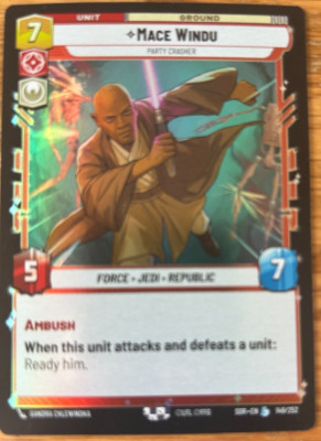 STAR WARS UNLIMITED TCG FUNK OF REBELLION: LEGENDÄRE FOLIE: MACE WINDU