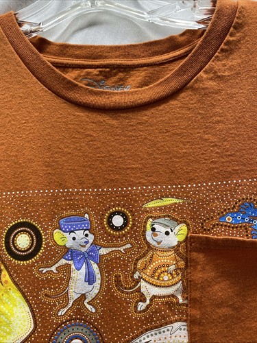 DISNEY THE RESCUERS POCKET TSHIRT ADULT M ORANGE SHORT SLEEVE - Picture 9 of 21
