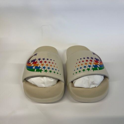 New Gucci Rainbow Pursuit Slides Sandal Shooting Star Design Mystic White - Picture 5 of 13