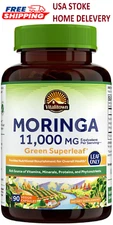 Moringa Capsules 11,000 MG, Pure Moringa Oleifera Leaves, No Sticks, No Caffein