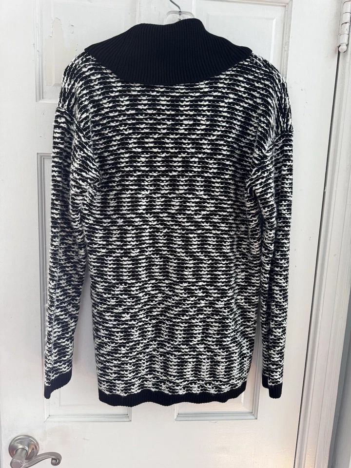 Suéter para mujer Calvin Klein talla L negro blanco pulóver capucha cuello Foto 4 de 4