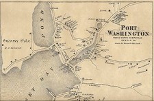 Port Washington  NY 1873 Map with Homeowners Names Shown