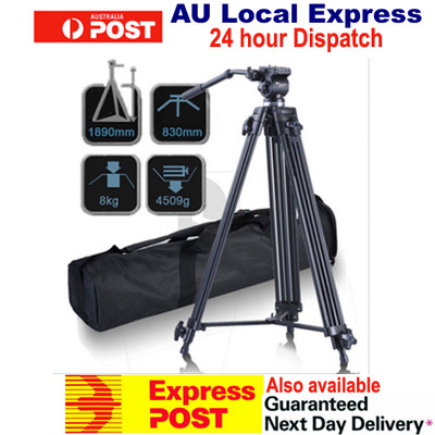Weifeng Heavy Duty Video Tripod WF-717 Camera Camcorder 360° Fluid  head NEW