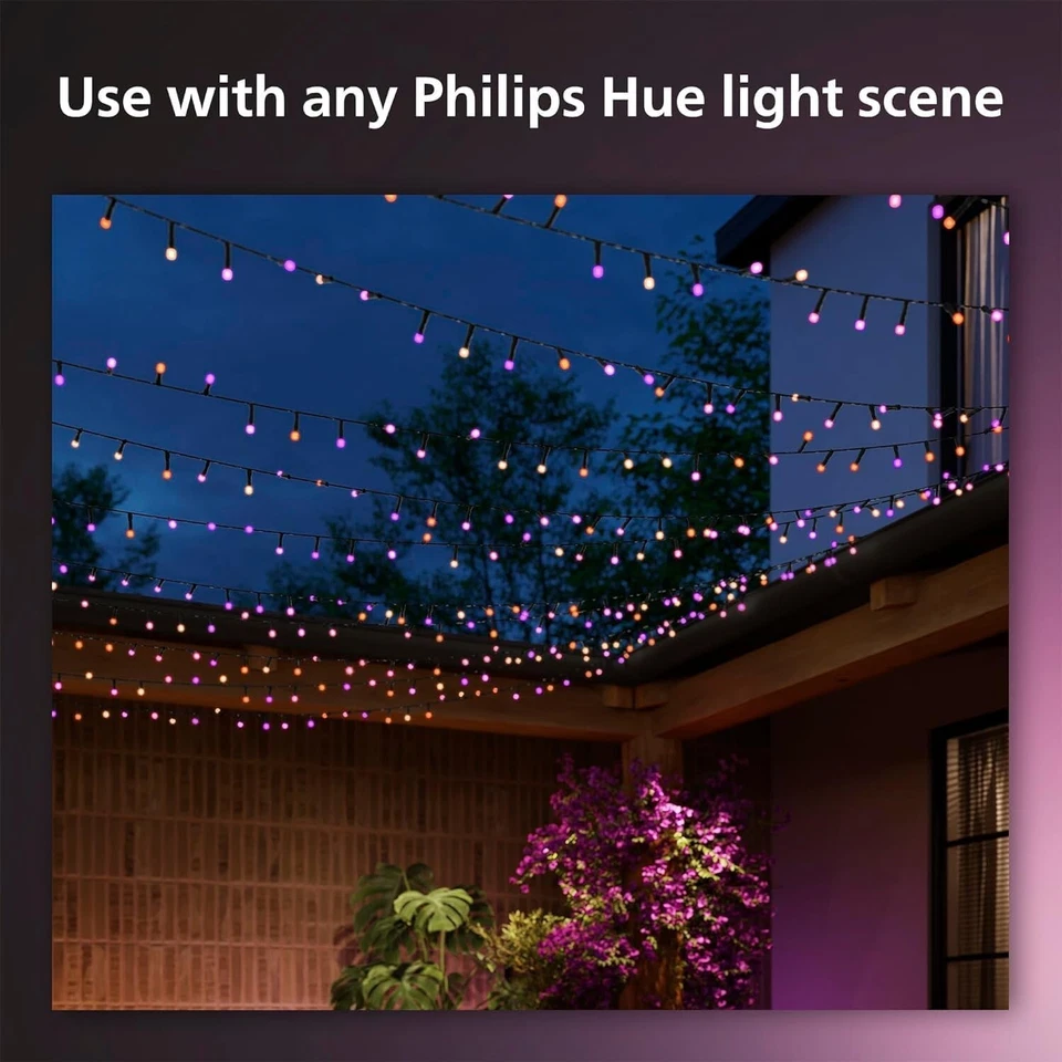 Philips - Hue Festavia Interior/Exterior 130 Pies 500 LED Holiday Cadena Luces Foto 4 de 4