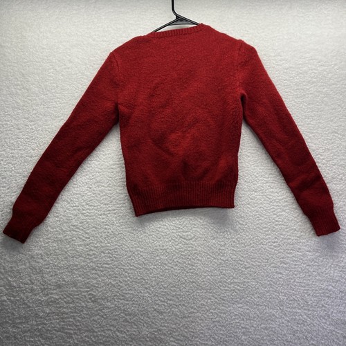 Ralph Lauren Sweater Womens Medium Red Wool Rugby 100% Shetland Wool Thrashed - Picture 12 of 15