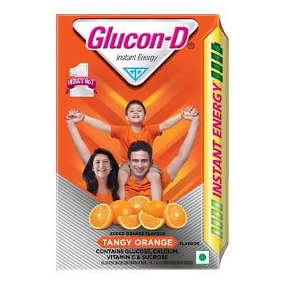 Glucon-D Instant Endurance & Energy Health Drink Tangy Orange - 200gm, free ship