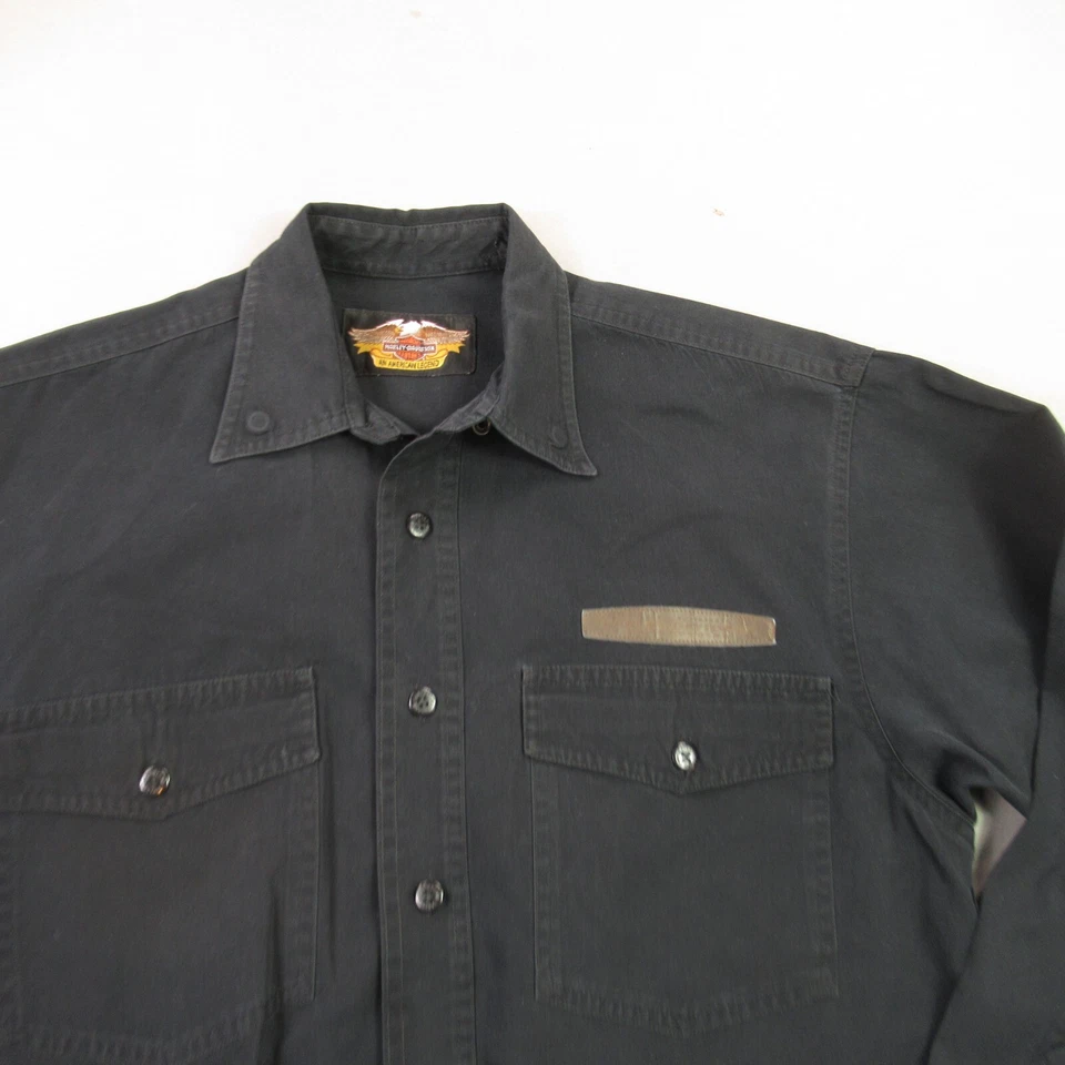 Harley Davidson Shirt Mens Medium Long Sleeve Button Front Cotton Casual Outdoor - Image 3 of 4