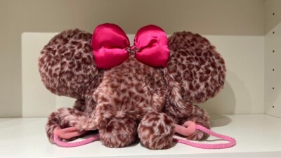 Tokyo Disney Resort Minnie Mouse Fan Cap Leopard Print Pink