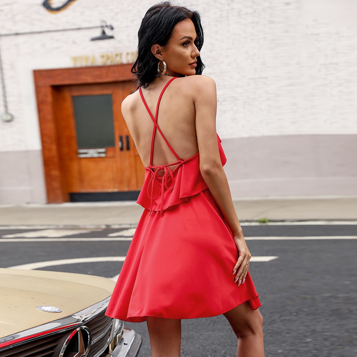 Women's Summer Sexy V Neck Mini Sleeveless Dress Ladies Beach Swing  Sundress | eBay