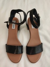 Steve Madden Black Leather Upper Sandals 9M 1064 Kemmy/Kemm01S1 PU Lining
