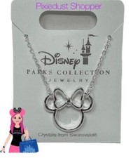 Disney Parks Jewelry Collection-Silver Minnie Necklace
