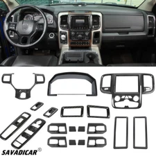 15x Carbon Fiber Interior Dash Decor Cover Trim Kit For Dodge Ram 1500 2010-2017