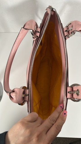 Salvatore Ferragamo Leather Tote Bag Shoulder Bag Pink Beige Made in Italy - Picture 7 of 8