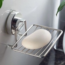 Image of Stainless steel Soap Tray Vacuum Suction Cup Soap Dish Shower Soap Sponge Holder