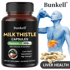 Milk Thistle Capsule 400mg High Strength Silymarin Supplement Liver Health