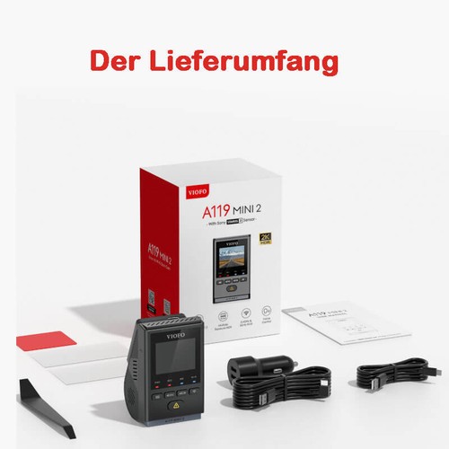 VIOFO A119 Mini 2 Dashcam, 2K 60fps, Wi-Fi, HDR, GPS, 24h tryb parkowania, czujnik G - Zdjęcie 3 z 27