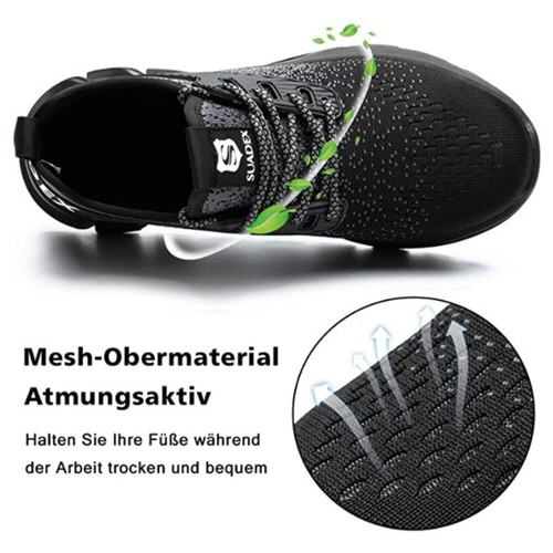 Zapatos de Trabajo SUADEX Hombre y Mujer Ligeros Transpirables Gorra de Acero Zapatos - Imagen 17 de 60