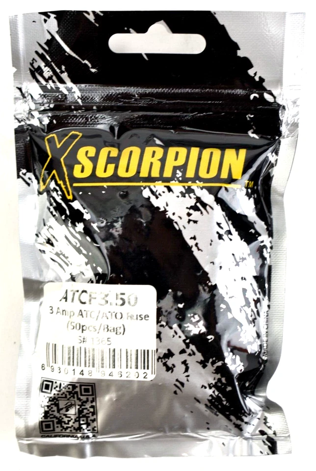 350 Count - XScorpion 3 AMP CAR TRUCK BOAT MARINE RV ATC/ATO Regular Blade Fuse - Image 3 of 4
