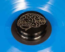 Vinyl record weight stabilizer. Brain design engraved quality turntable weight.