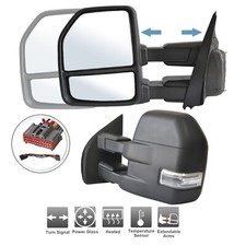 Pair Towing Mirrors for 2015-2018 Ford F150 Truck Power Heated Turn Signal 8 Pin