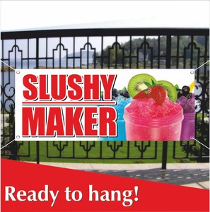 Slushy Maker Advertising Vinyl Banner Mesh Banner Sign Flag Ice