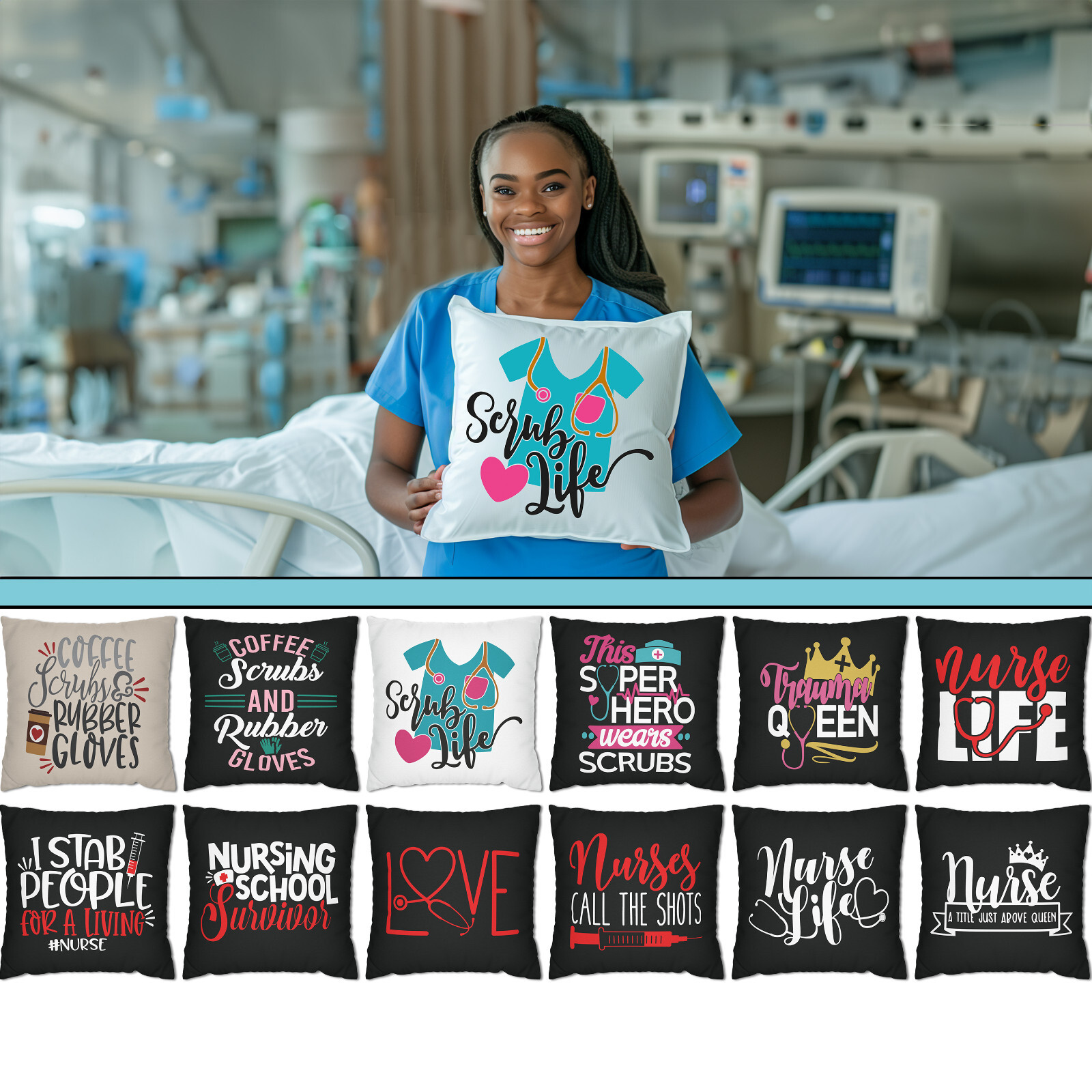 Nurse Pillow or Pillow Case #3 - RN LPN NP Nursing Student Healthcare Gift-image