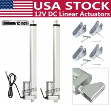 2PCS 1500N 12" Linear Actuator 12V Electric Putter Motor W/ Brackets for RV Lift