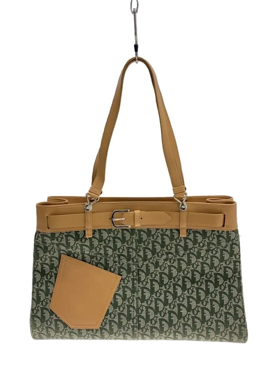 Sac fourre tout Christian Dior toile verte BM 0081 occasion