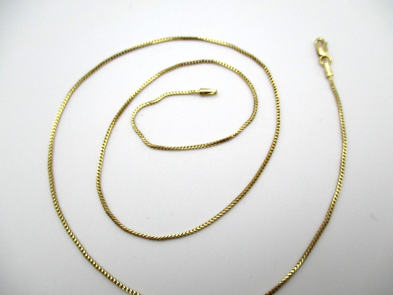 14K Yellow Gold Foxtail Chain Necklace 18" [N111]