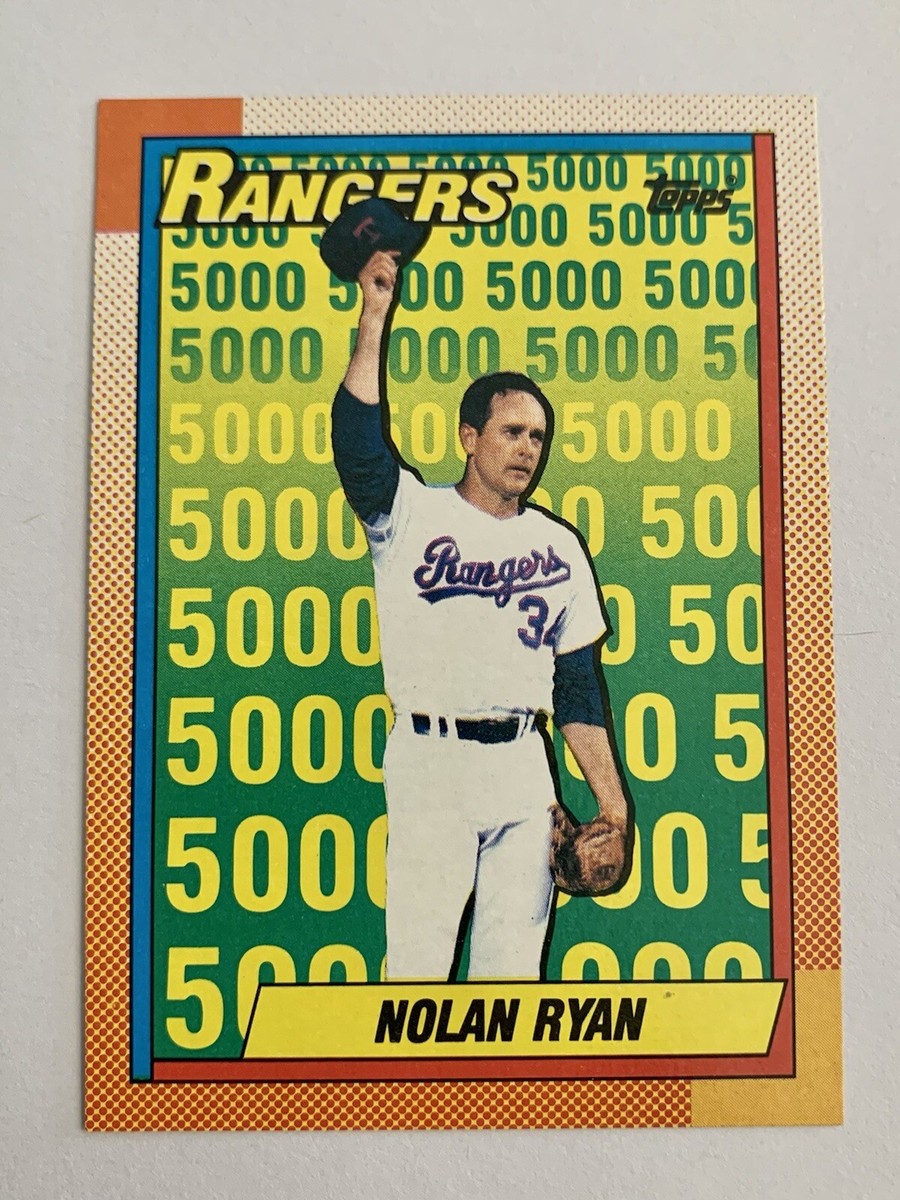 1990 Topps Nolan Ryan HOF 5000 Strikeout Card Texas Rangers