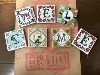 Ghibli Park Alphabet Tile '' WELCOME '' Marnie Cat Laputa Ocean Waves Calcifer LTD