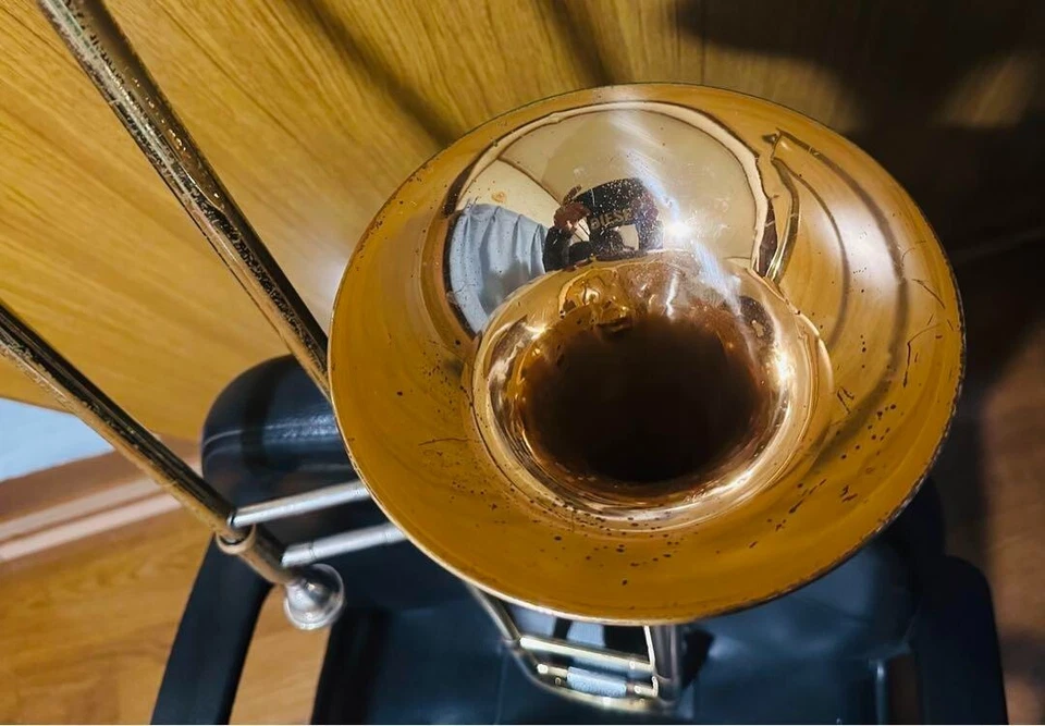 Trombón tenor Yamaha YSL-3530R con estuche instrumento musical USADO F/S Foto 2 de 3