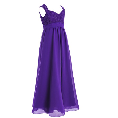UK Flower Girls Dress Wedding Bridesmaid Party Prom Gown Princess Maxi Dresses - Picture 7 of 127