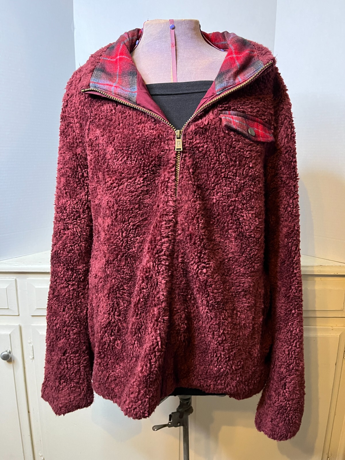 Pendleton Women's Maroon Full Zip Long Sleeve Woo… - image 2