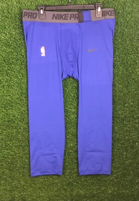 Nike Pro NBA Player Issued 3/4 Compression Tights Royal Blue Mens 3XL DN1547-495