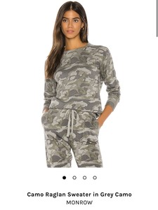 monrow camo sweatshirt