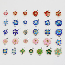 100Pcs Gold Silver Plated Brass Enamel Bead Caps More-Petal DIY Craft 6~10mm