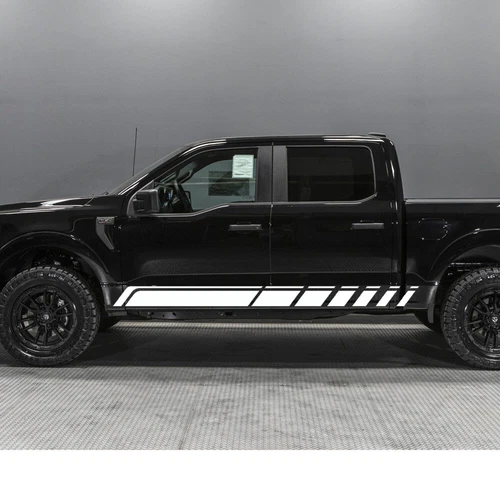 2x 94'' White Sport Stripe Graphics Car Body Side Decal Sticker For Truck SUV Et - Bild 5 von 5