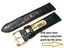  Select YOUR Unique Natural Grain Di-Modell Blue Alligator 22mm Watch Band