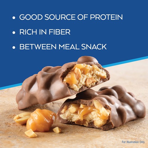 Atkins Caramel Chocolate Nut Roll Snack Bar, Protein Snack, High in Fiber, 2g - Picture 3 of 7