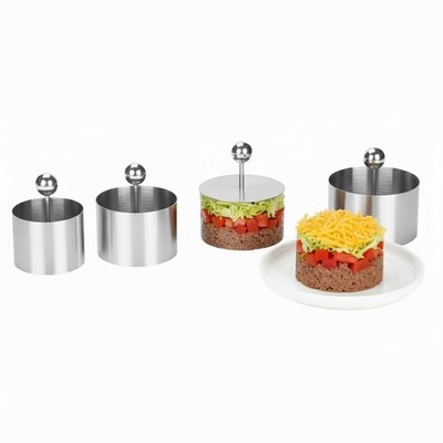 3pcs Sushi Mold with Pressers, Food Circle Cookie Cutter Ring, Stainless Stee...
