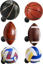 Basketball Sports Ball Holder - Wall Mount Display Storage for Basketball, Soc