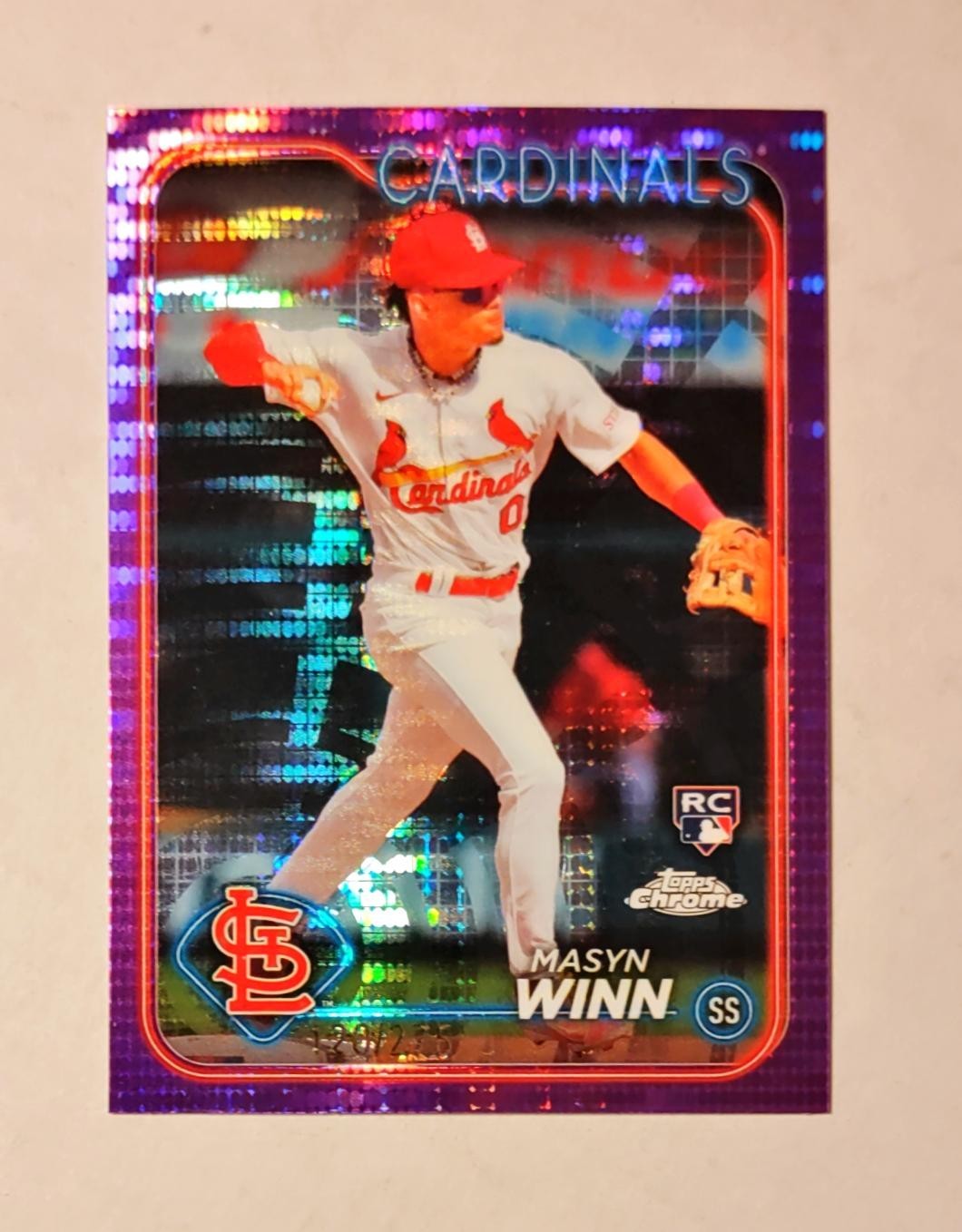 Masyn Winn 2024 Topps Chrome RC PURPLE Sonar REFRACTOR 120/275 #189 Raw U6